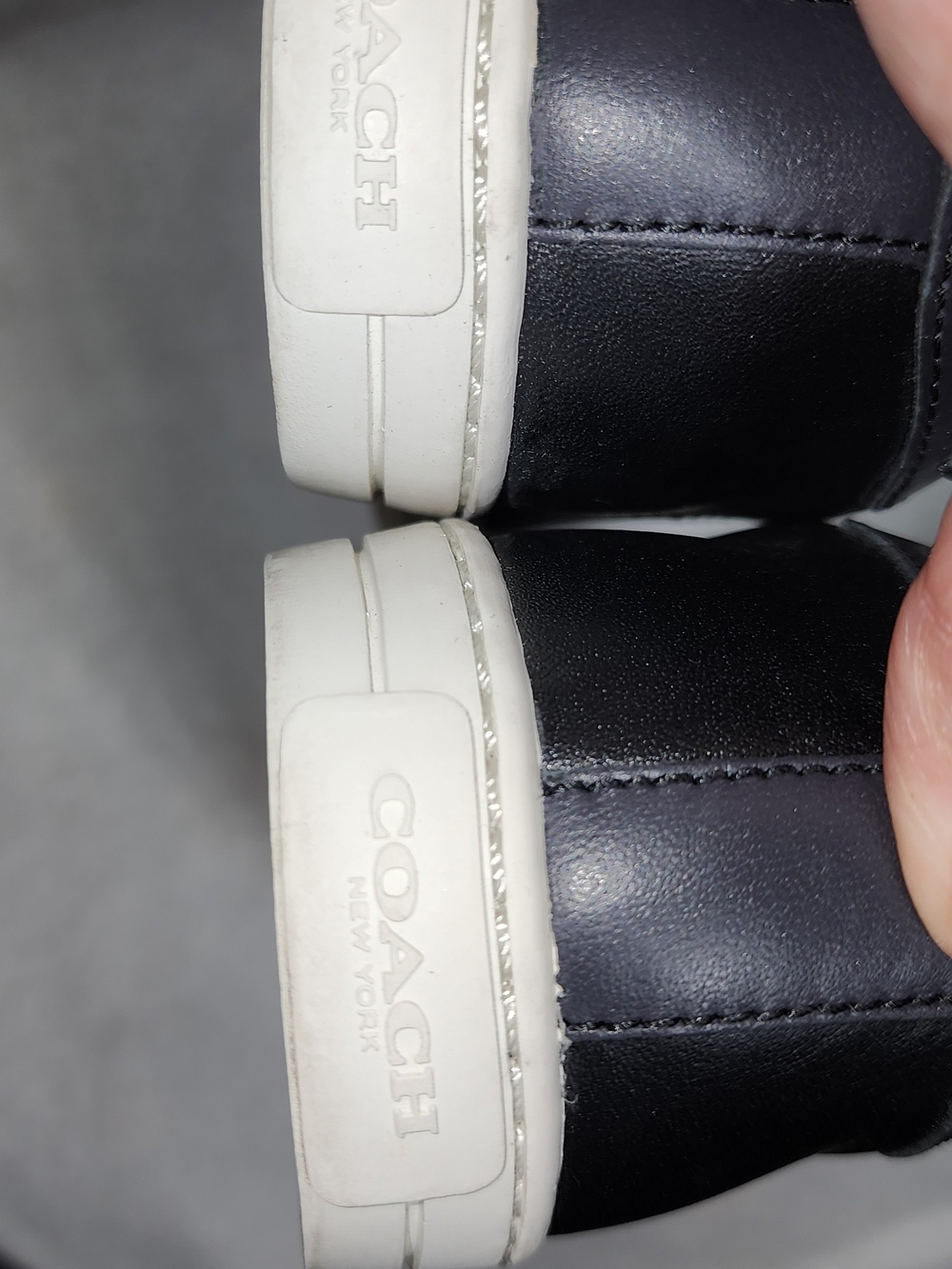 COACH Porter Black Leather Embellished Sneakers Stars Studs NYC Patches [Size] - Picture 10 of 13